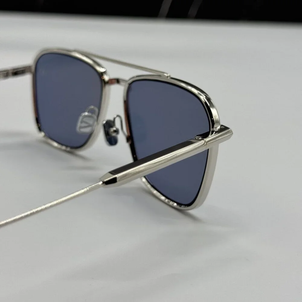 NEW VALENTINO VLS-168B SILVER BLUE UNISEX SUNGLASSES - Picture 5 of 9